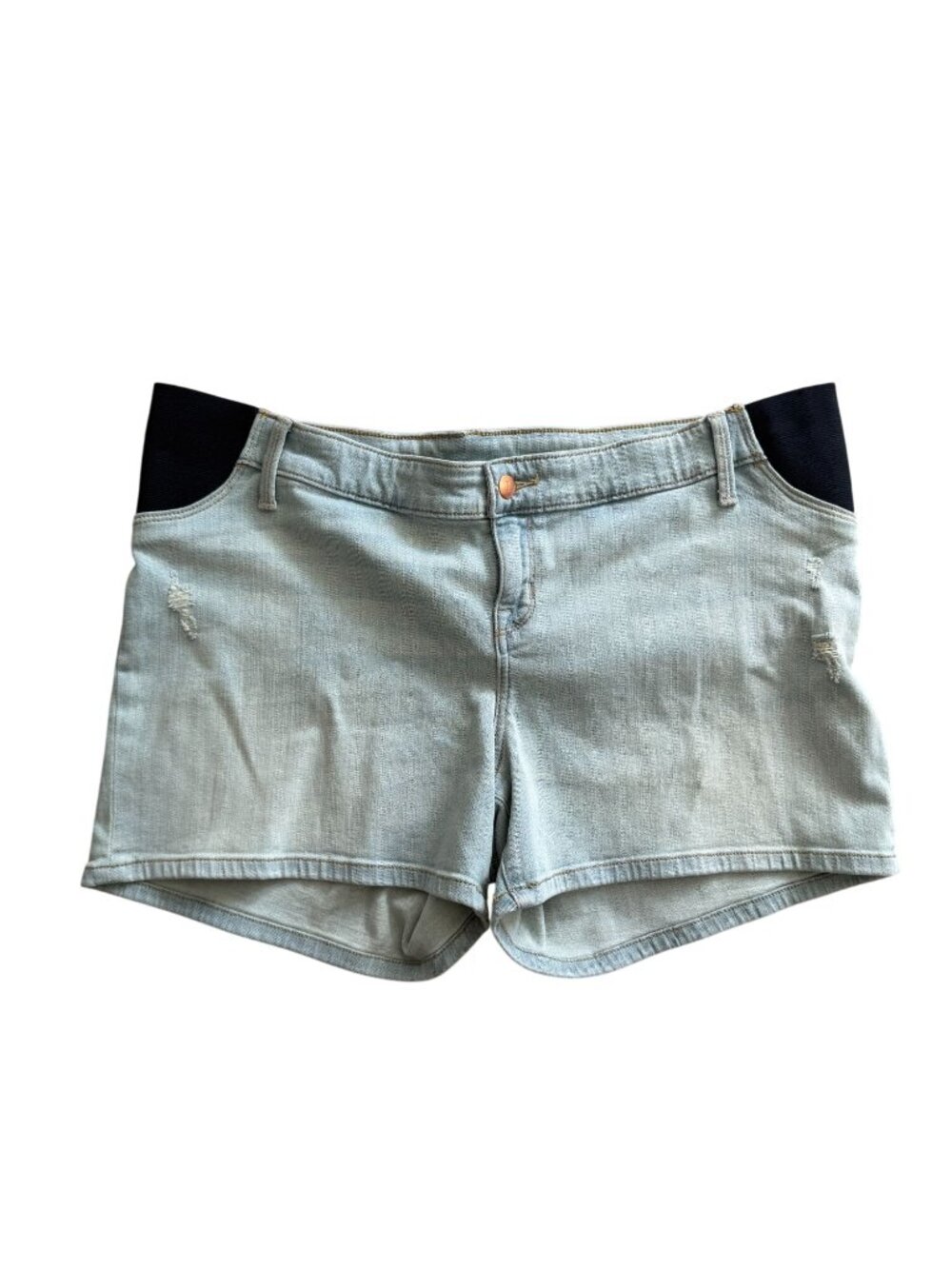 ISABEL Maternity Light Wash Denim Shorts Size 16 NEW NWT